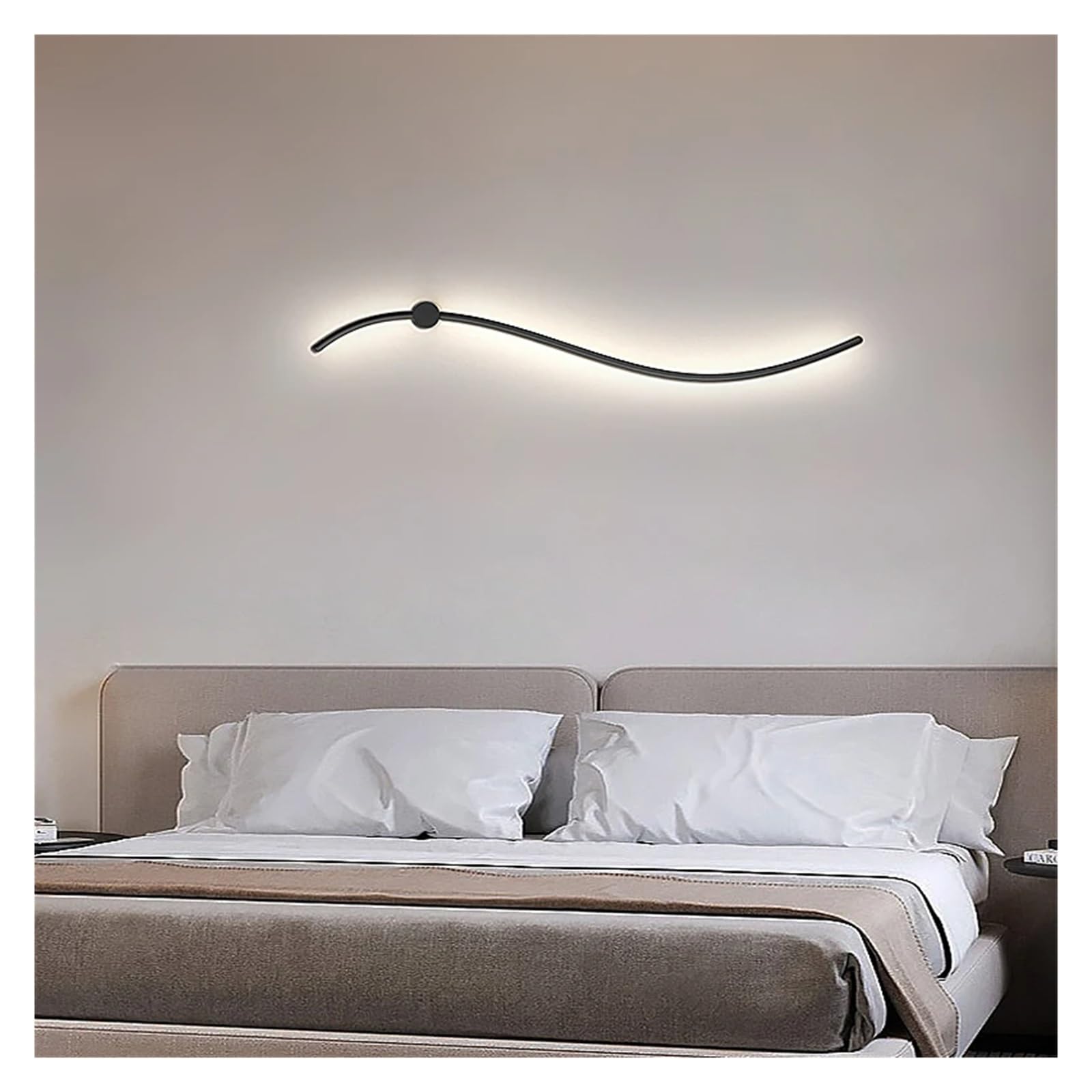 Prettiee Wall lamp, Modern Wall lamp LED Metal Bedroom Bedside Acrylic Living Room Sconce Staircase Aisle Black Long Lamps (Warm White 100cm)