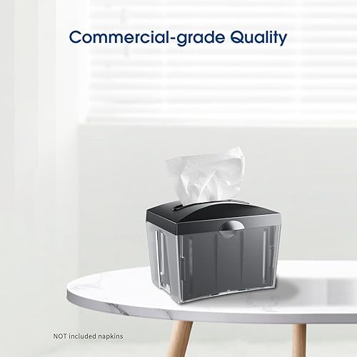 Vista 7 de Dispensador de servilletas de mesa, dispensadores de servilletas de papel comerciales, negro, 8 "x 6.1" x 6.5", CHUANGDIAN