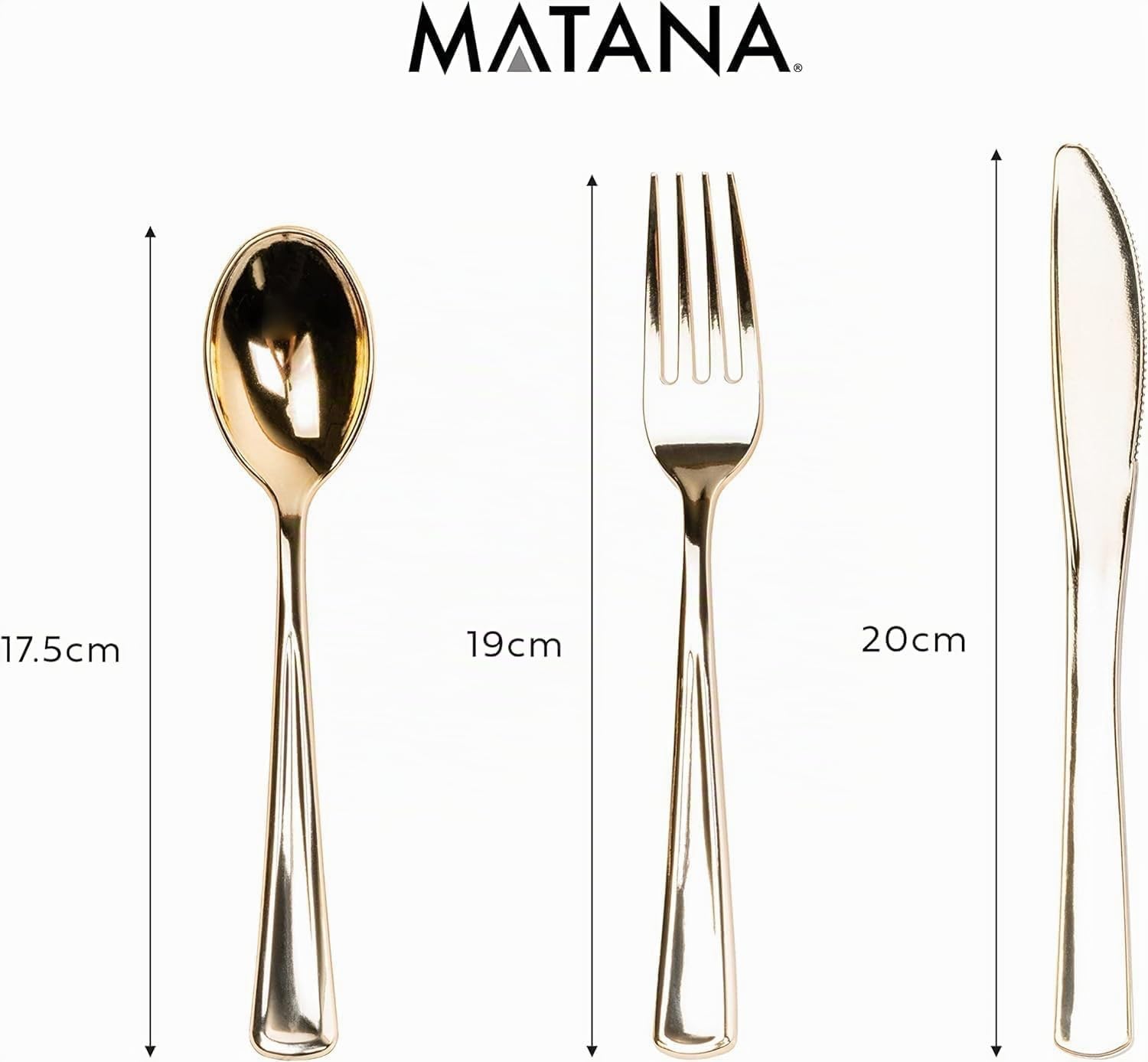 MATANA 360-teiliges Premium Geschirrset – Wiederverwendbar & Elegant für 60 Gäste – Teller mit Goldrand, Becher & 180-teiliges Besteck – Ideal für Hochzeiten, Partys & Feiern