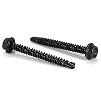 Vista 15 de #8 x 1 Tornillos de chapa metálica 100 piezas de acero inoxidable 410 tornillos Tek de cabeza hexagonal de acero inoxidable Tornillos autorroscantes