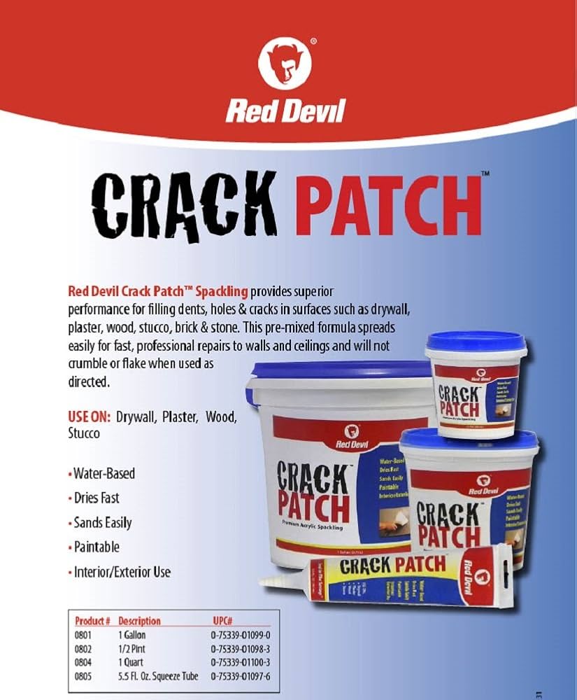 Amazon.com: Red Devil 0805 Crack Patch Premium Acrylic