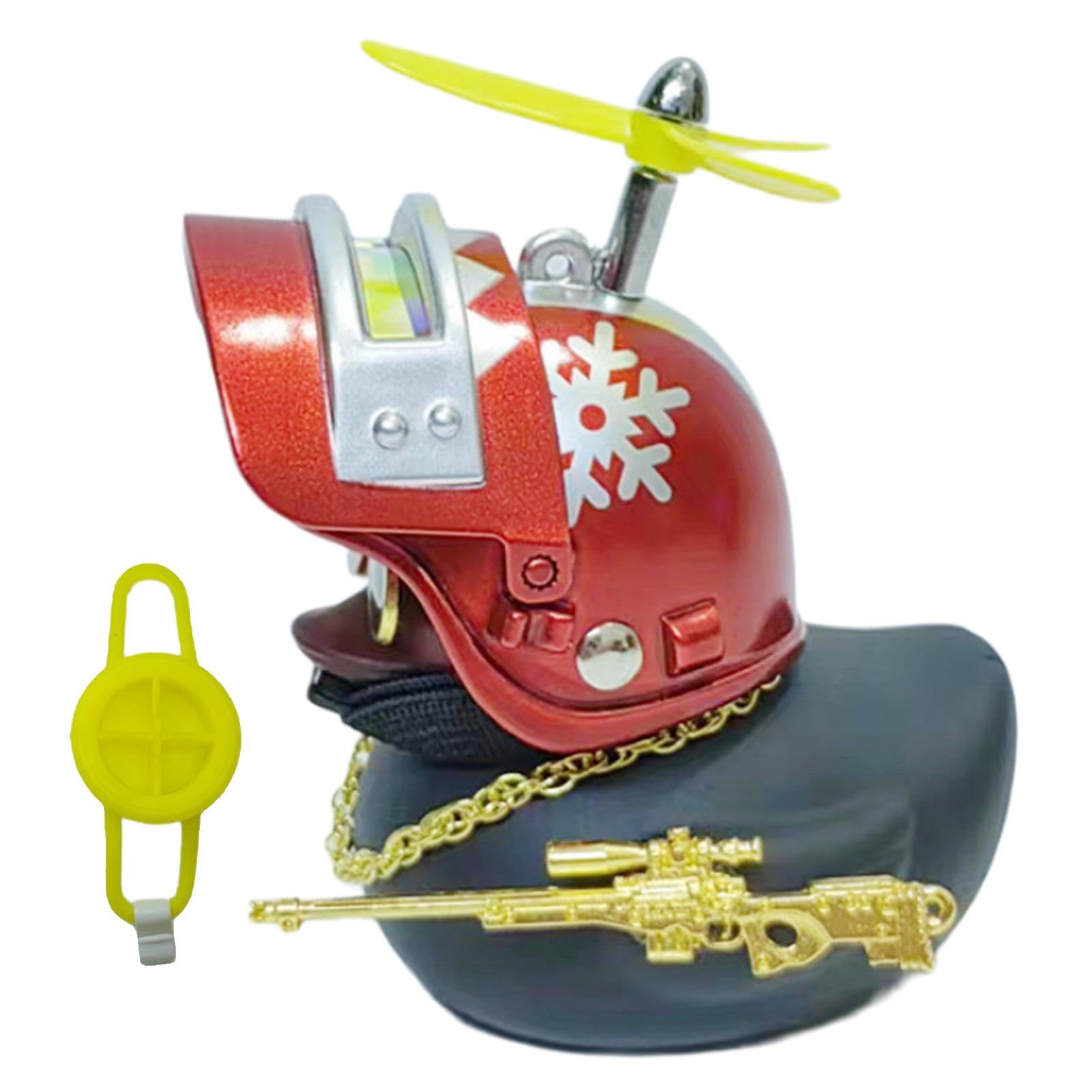 Canard En Silicone Pour Tableau De Bord Voiture - Avec Hélice, Chapeau Et Lunettes - Fixation Adhésive Ou Sangle, Décor Amusant Pour Voiture, Vélo Ou Guidon - 3