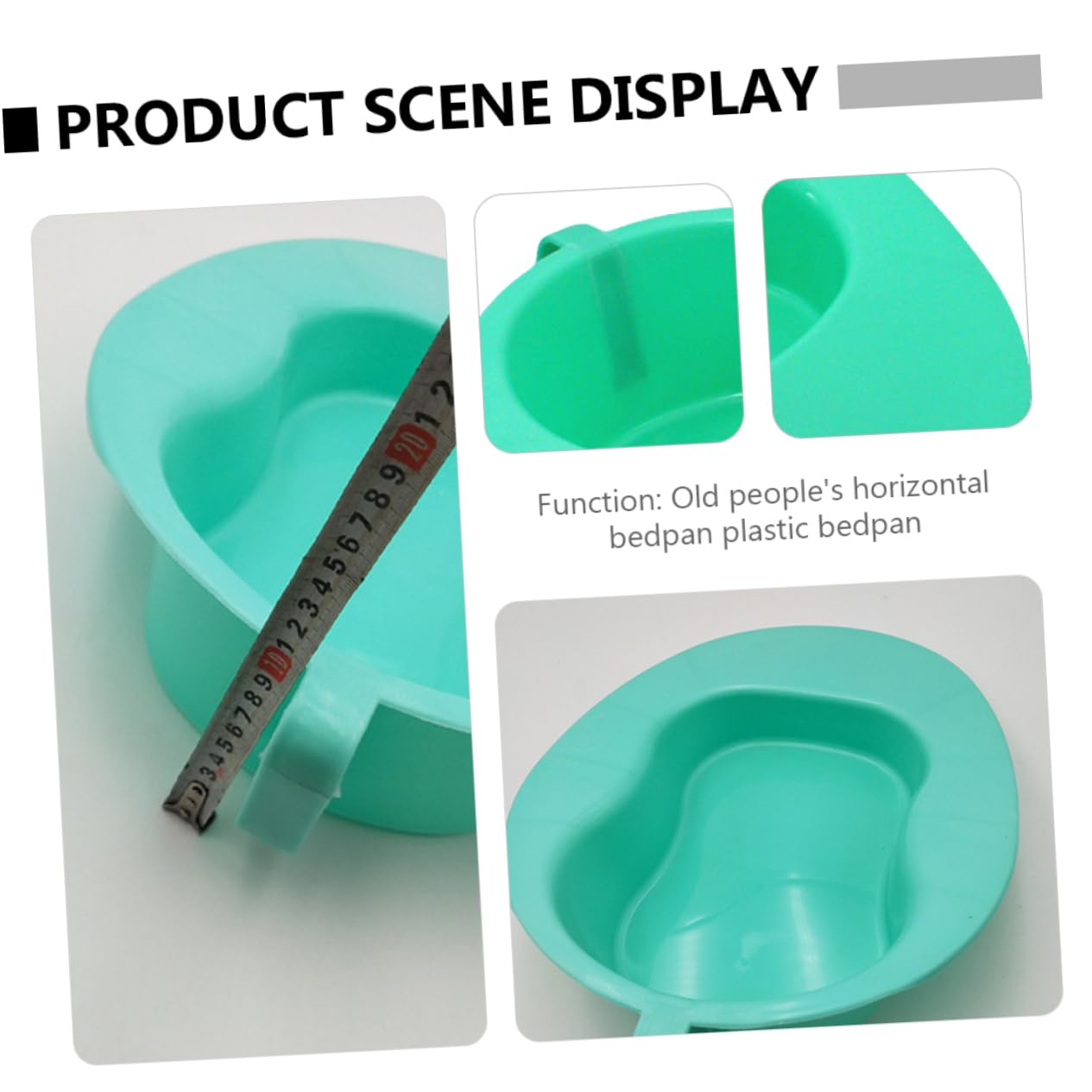 TOVINANNA Portable Bedpan Urinal for Women Nursing Urinal Handle Horizontal Bedpan for Bedridden