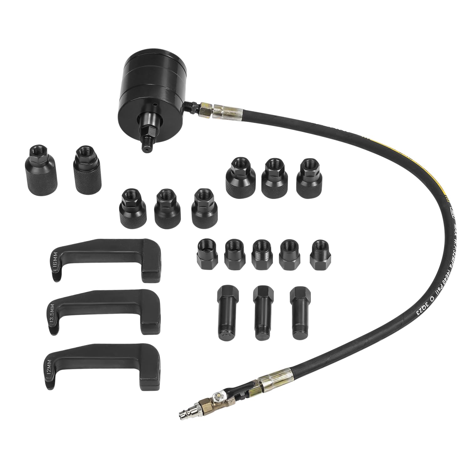 GEARMONSTER Extractor de inyectores diésel de 24 piezas con garra inyectora neumática con adaptador compatible con Bosch Delphi Denso Siemens