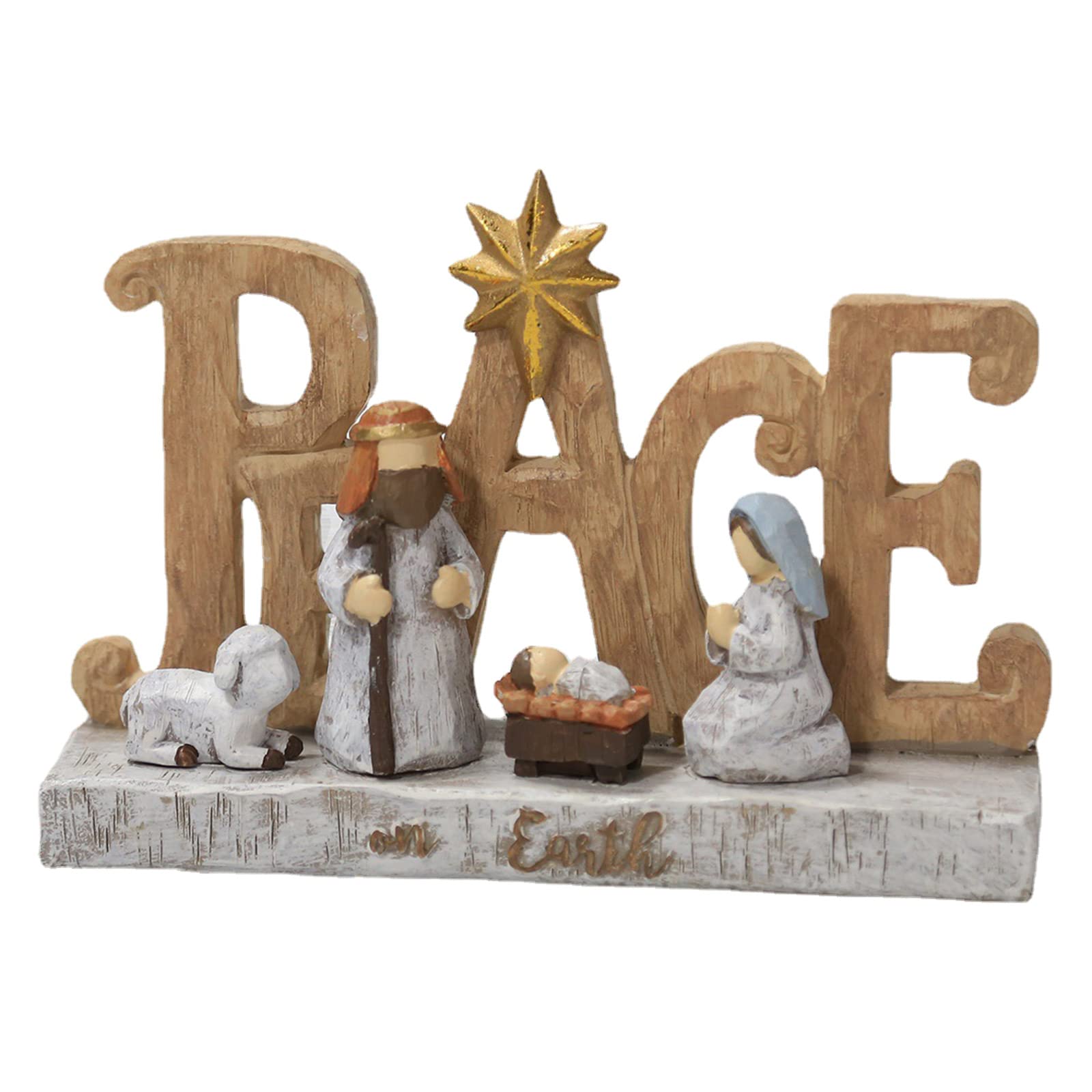 YROHGKPN Peace Christ Nativity Statue Scene Set Manger Resin Statue Ornament Kit for Catholic Outdoor Nativity Statues for Yard