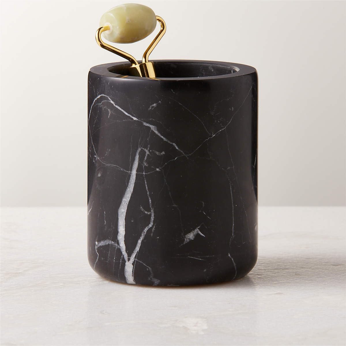 Black Marble Bath Accessories Set (Toothbrush Holder