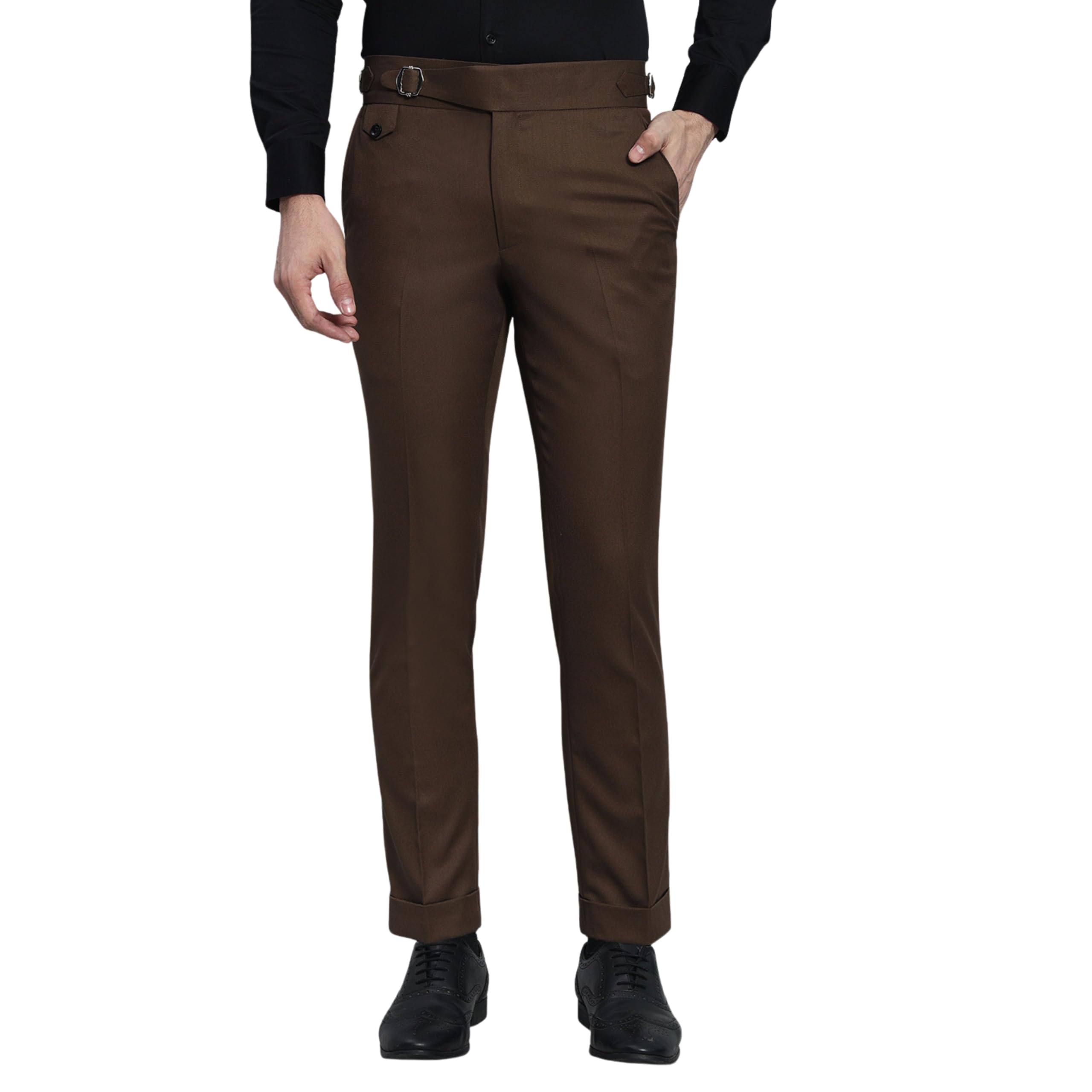 viva trendz Men's Formal Trousers Front Pleated Single Buckle Gurkha Zion Pant Slim Fit | Stylish Formal Pant-picture-41