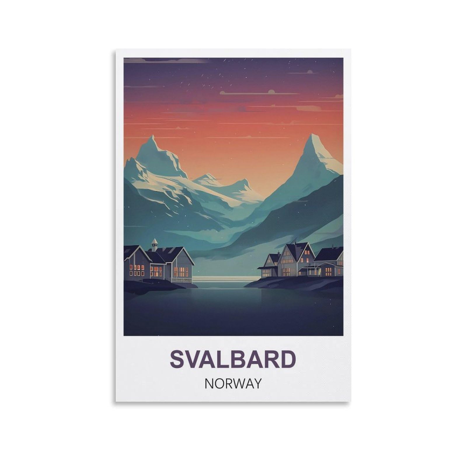 Cyyhgee Unframe-Style Svalbard Norway Vintage Travel Posters 24X36inch(60X90cm) Canvas Poster Wall Art Living Room Home Decor