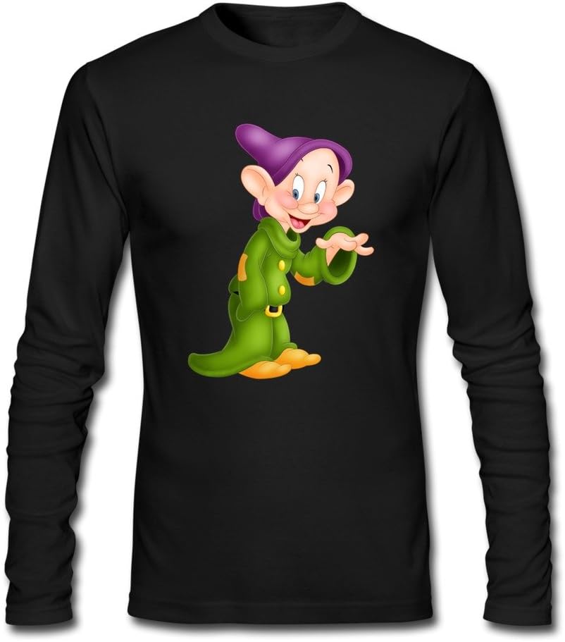 JOHNGBS Dopey Snow White Dwarf Men T-Shirt Design Retro US Size XXL Color Black