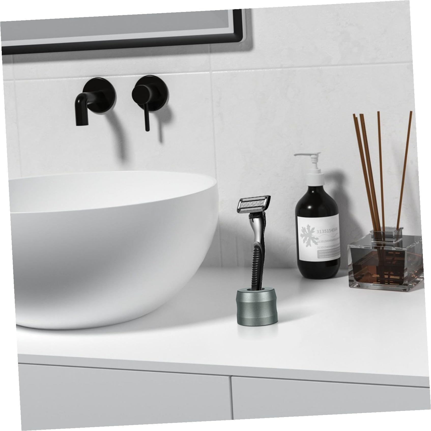 Healeved 3piezas Soporte De Afeitar Para Hombres Base Organizador De Maquinillas Estante Práctico y Para Baños y Diseño Para De