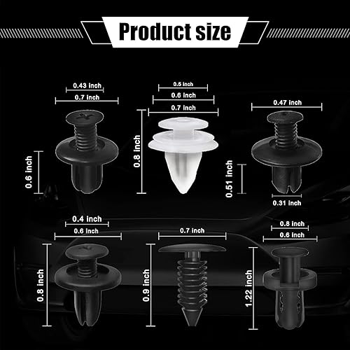 Miniatura 6 de 100 clips de retención para parachoques de automóvil, clip de remache con herramienta de extracción, repuesto de sujetadores, piezas de vehículos a