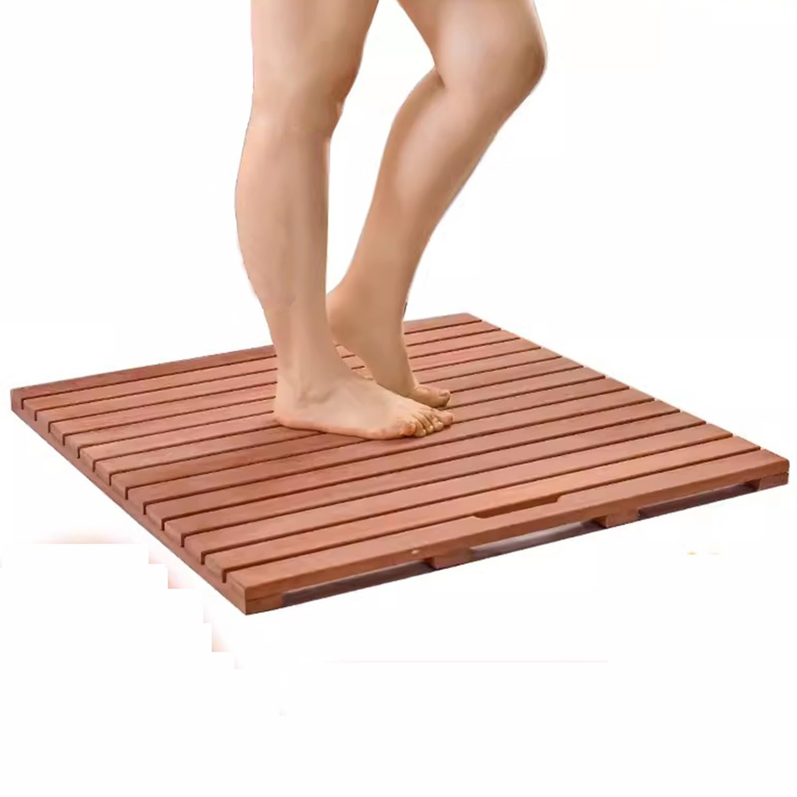 Genérico Alfombrilla de baño de Madera Impermeable, Almohadilla de Secado rápido para Suelo de Ducha, baño, bañera, Uso Interior y Exterior, fácil de Limpiar con diseño de Drenaje, Wxl-27in