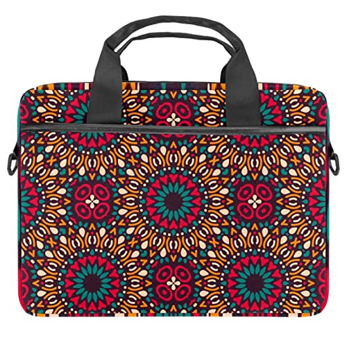 Bolsa mensajero para laptop de 14.5 pulgadas multicolor con patrón mandala impreso