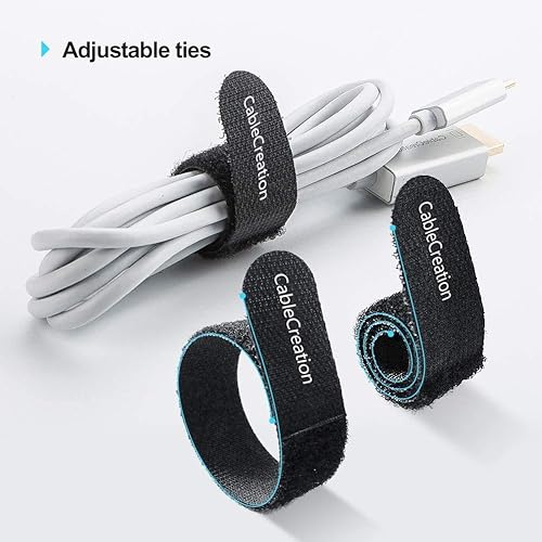 Miniatura 3 de CableCreation Sujetacables de sujeción reutilizables, bridas ajustables de 6 pulgadas de alta calidad, correas de organización de cables de nailon,