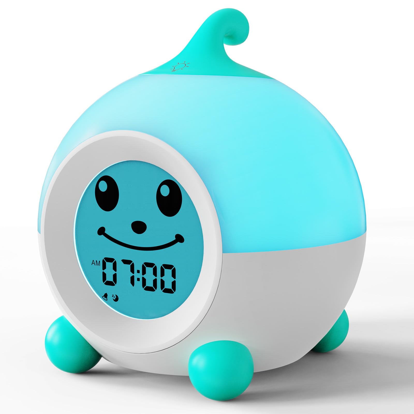 I·CODE Teach Me Time Kids Alarm Clock, Children's Sleep Trainer with Emoji,Toddler Sleep Aid Night Light with Auto-Off Timer,Perfect for 2-9 Years Old Younger Children (Green)