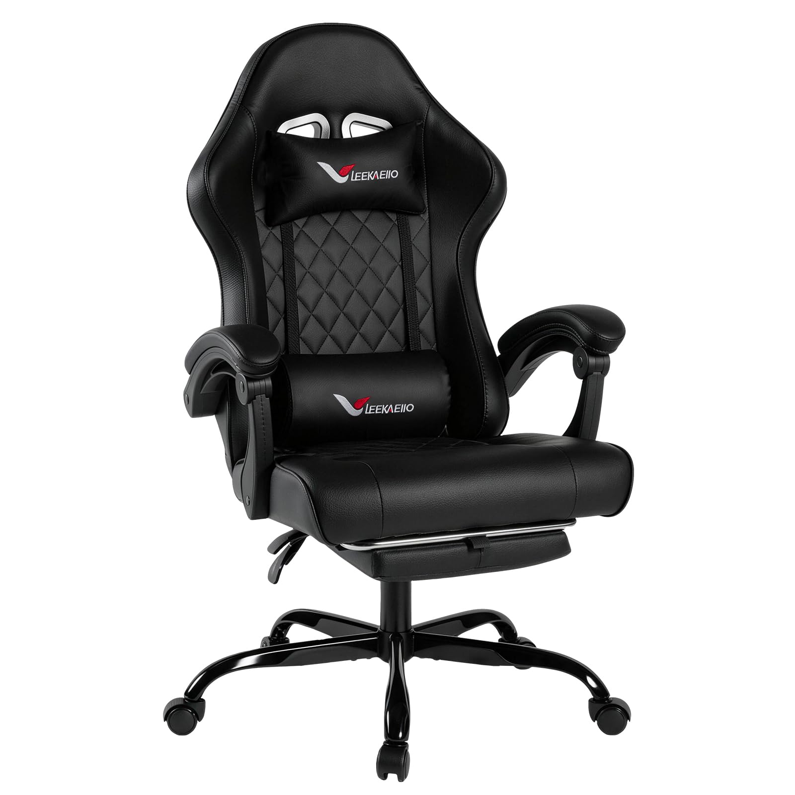 Leekaeiio Gaming Chair for Adults, Computer Chair with Footrest and Pocket Spring Cushion,Comfortable Ergonomic Video Game Chair with Lumbar Support