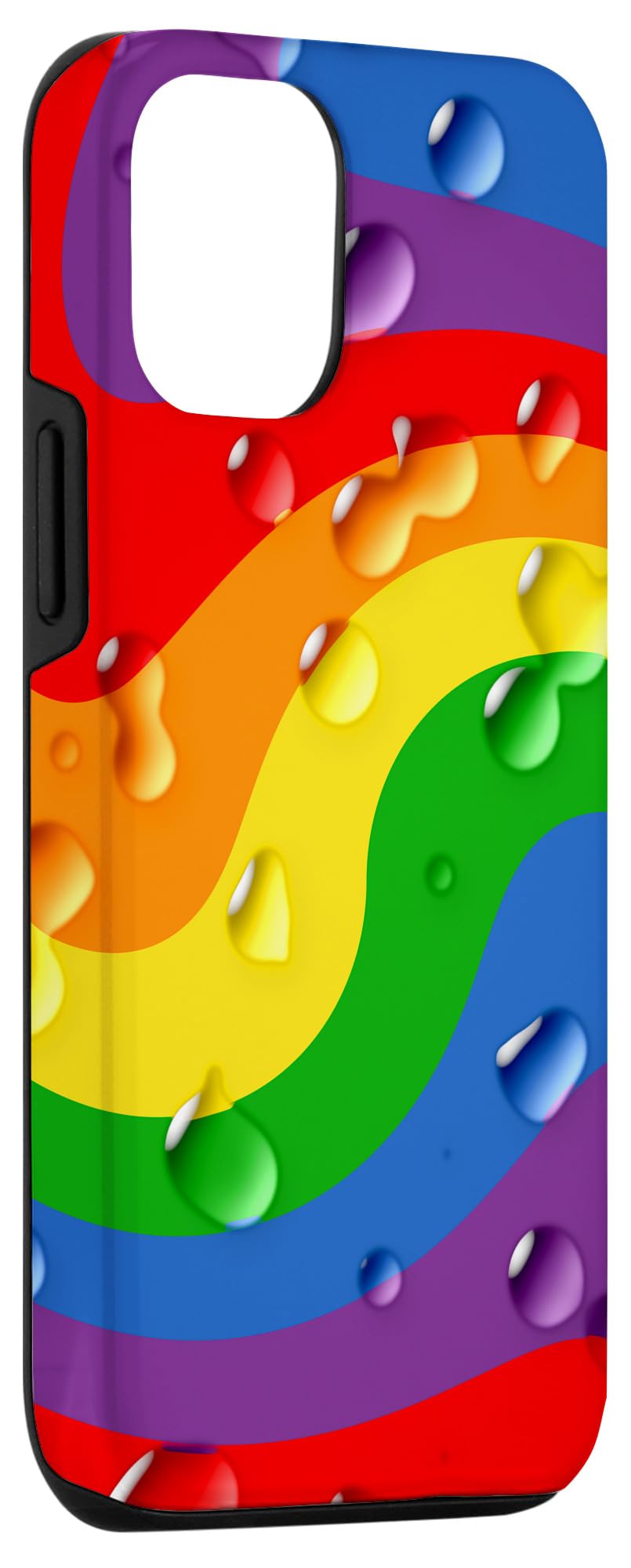 Amazon.co.jp: iPhone 14 虹 波 滴 カラフル 虹色 スマホケース