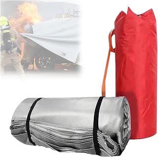 LZMZMQ Car Fire Blanket Fiberglass Fabric, Electric Vehicle Fire Suppression Blankets for Underground Garage/Charging Station/Warehouse, Reusable with Carry Bag(800 x 1250cm)