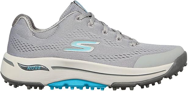 Amazon.com | Skechers Womens Arch Fit Golf Shoe, Gray/Blue, 5.5 US