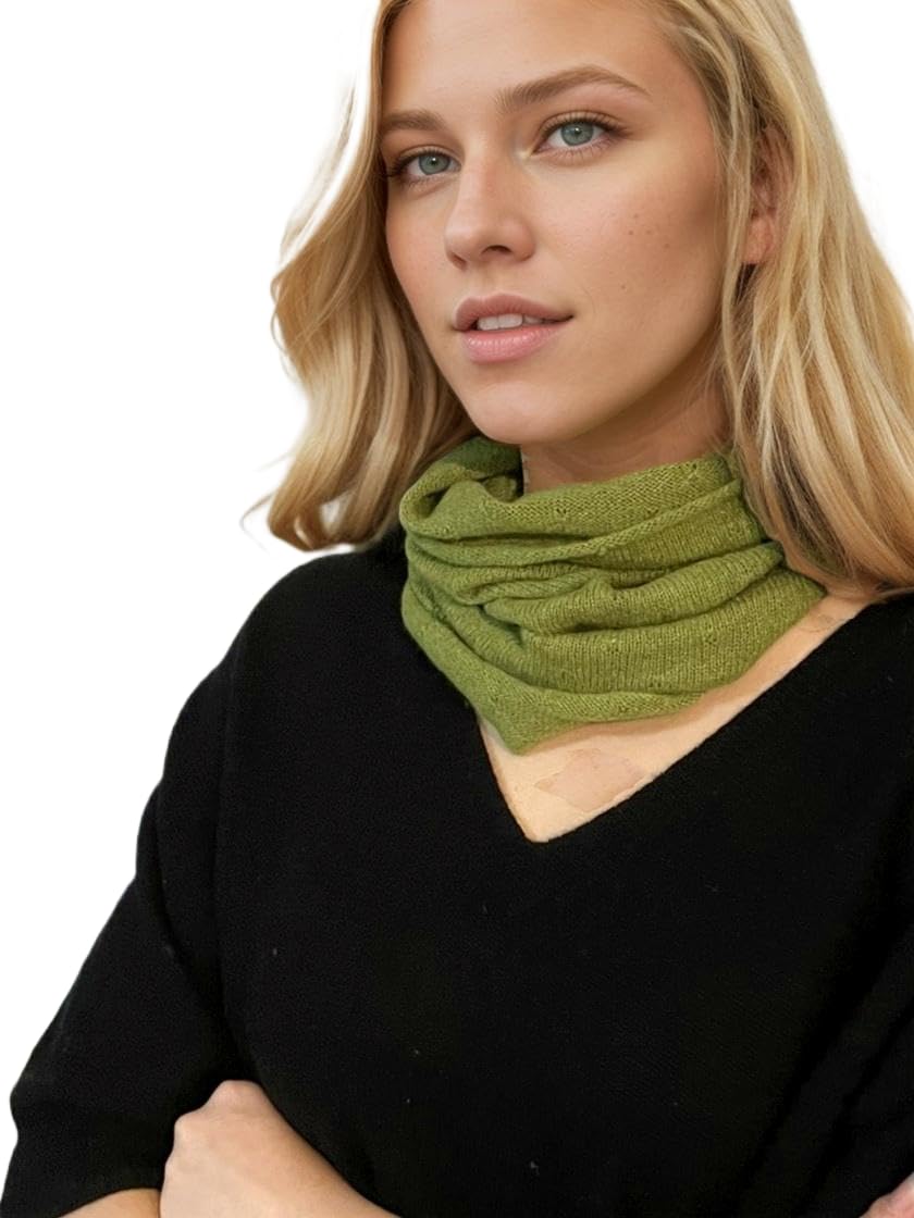 Prettystern Women's Green Loop Scarf Made Of Cashmere Wool Knitted Scarf Warm Winter Scarf Tube Scarf Round Scarf Round Scarf