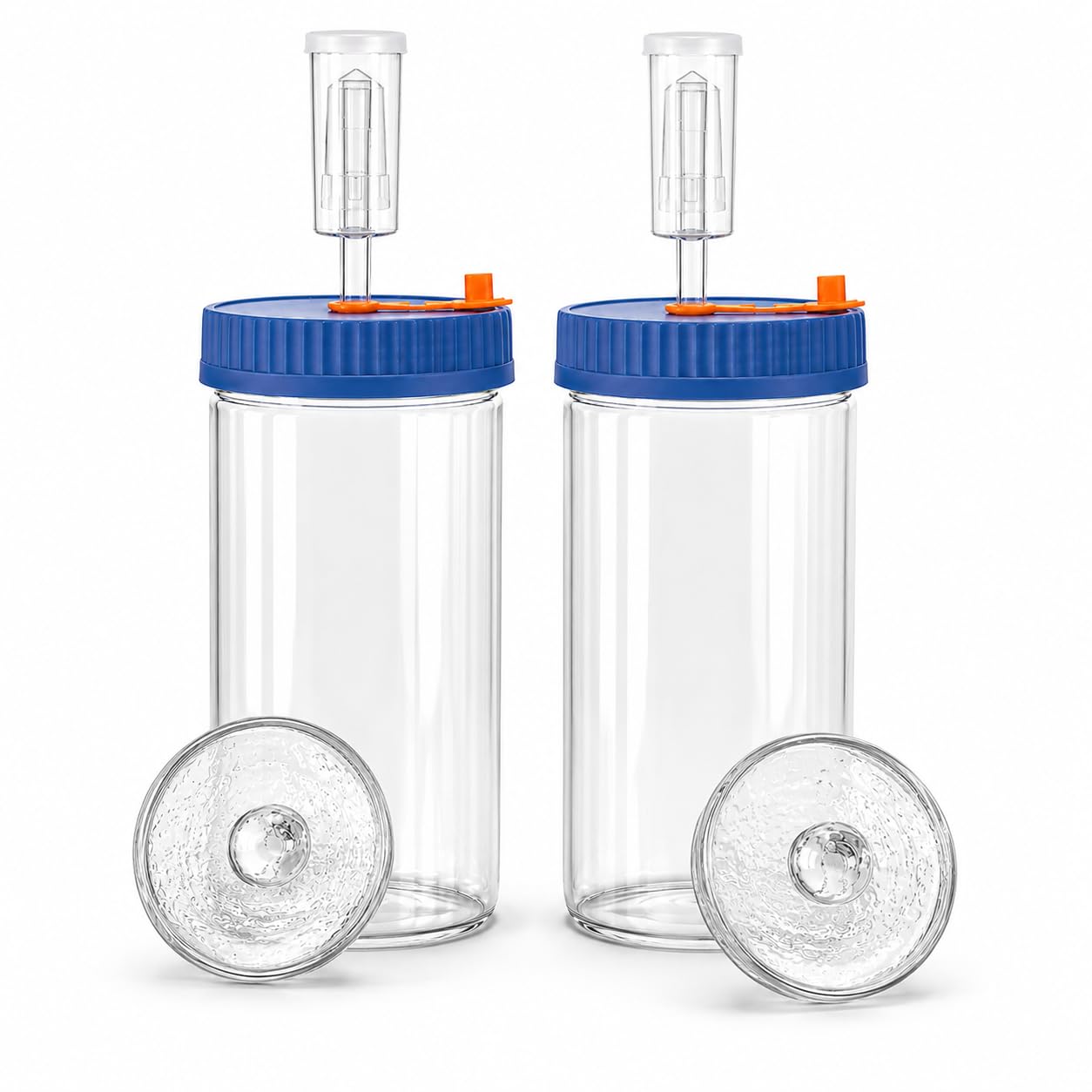 Fermentierglas 1,5L Fermentierset aus Borosilikatglas mit Gewicht für Sauerkraut, Hot Sauce, Met, Cider & mehr – 2er-Pack