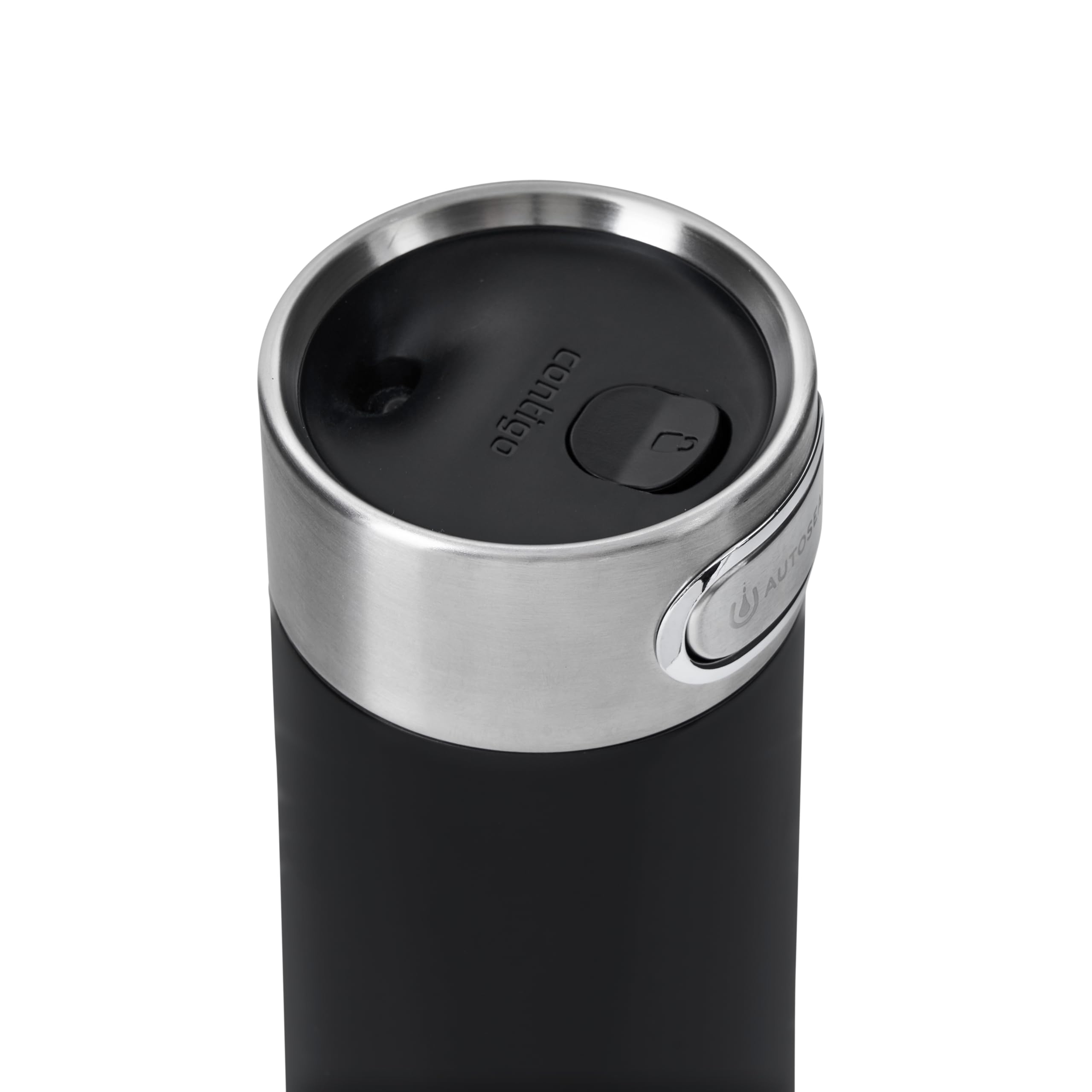 Contigo Thermobecher Luxe Autoseal mit Gravur - Namen Edelstahl Isolierbecher, Reisebecher, Kaffeebecher to Go, auslaufsicher, Easy-Clean-Deckel BPA-frei (Licorice)