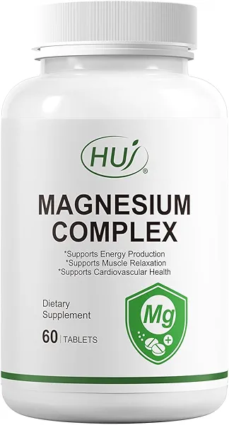 HUJ Magnesium Complex Supplement - Five Types of Magnesium - Supports Energy Production, Muscle Relaxation & Cardiovascular Health* - 60 Tablets.