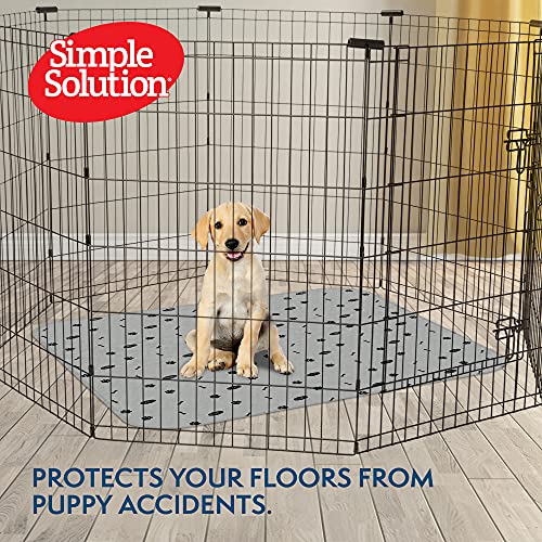Image of Simple Solution Washable Training and Travel Dog Pads, Re-usable Pee Pad, Absorbent and Odour Controlling, Large Pack of 2 Grey