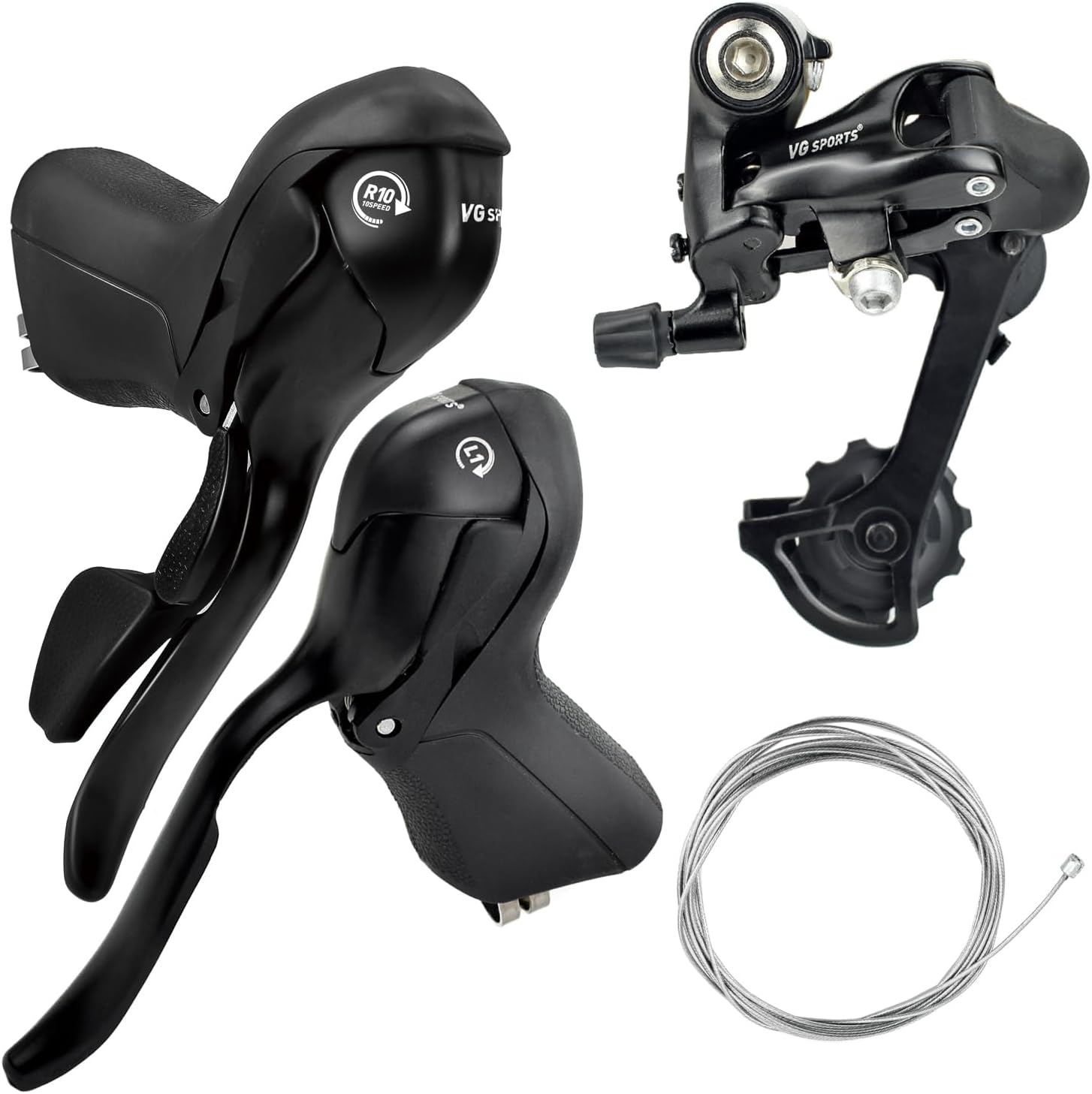 VG SPORTS 1/2 x 8/9/10 Speed Shift Lever & Rear Derailleur & Front Derailluer for Road Bike