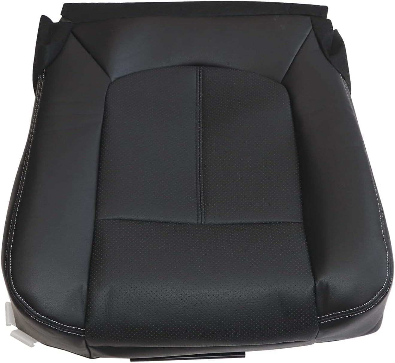 FZJDSD Black Passenger Side Bottom Perforated Leather Seat Cover Compatible with Ford F250 F350 F450 F550 Lariat 2011 2012 2013 2014 2015 2016