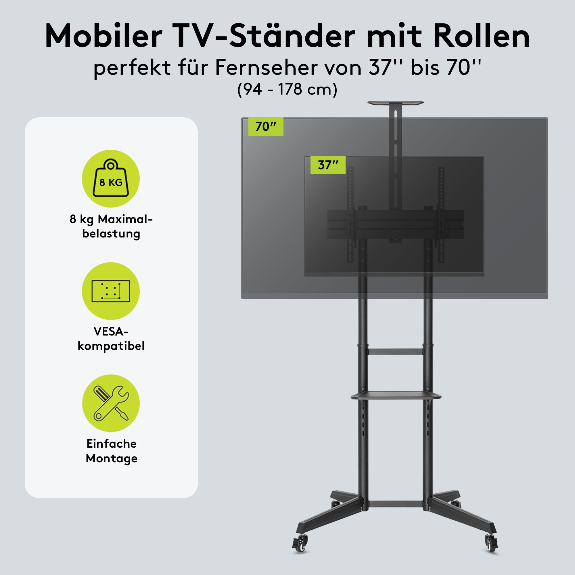 Goobay 59508 Support Pour Téléviseur 177.8 cm (70 Inches) Black