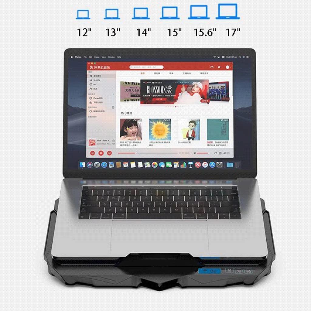 Chłodziarka do Laptopa Przenośny Podkładka Chłodząca Do Laptopa Z 3 Regulowanymi Wysokościami, Dwoma Wentylatorami I 2 Portami USB Odpowiednia Do Laptopów 12"-17" Stojak na Wentylator do Laptopa