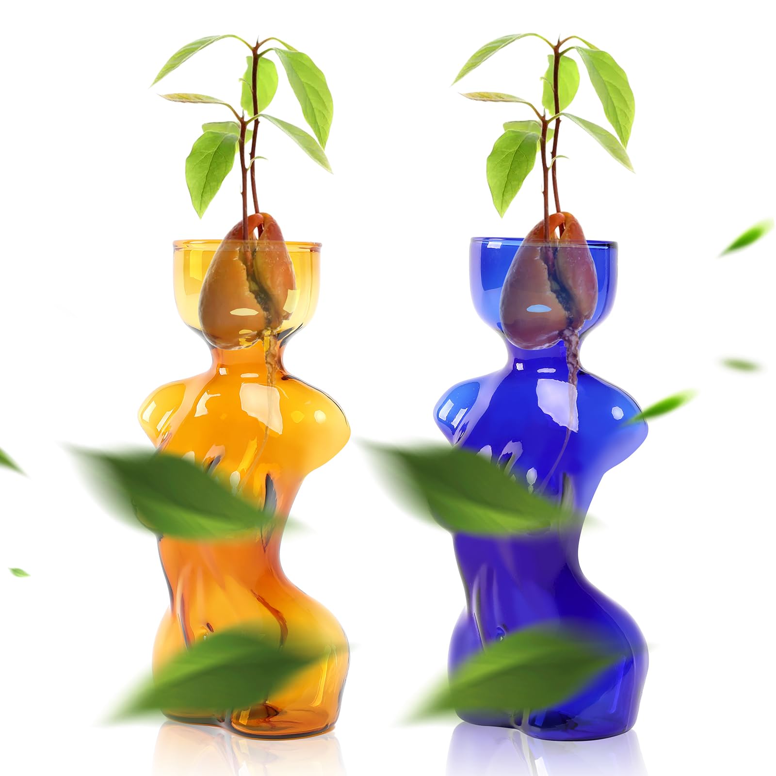 Propagation Vases for Plants Plant Propagation Jars Unique Body Avocado Vase Glass Planter Perfect for Seed Starting Water Rooting and Home Decor Gift for Father