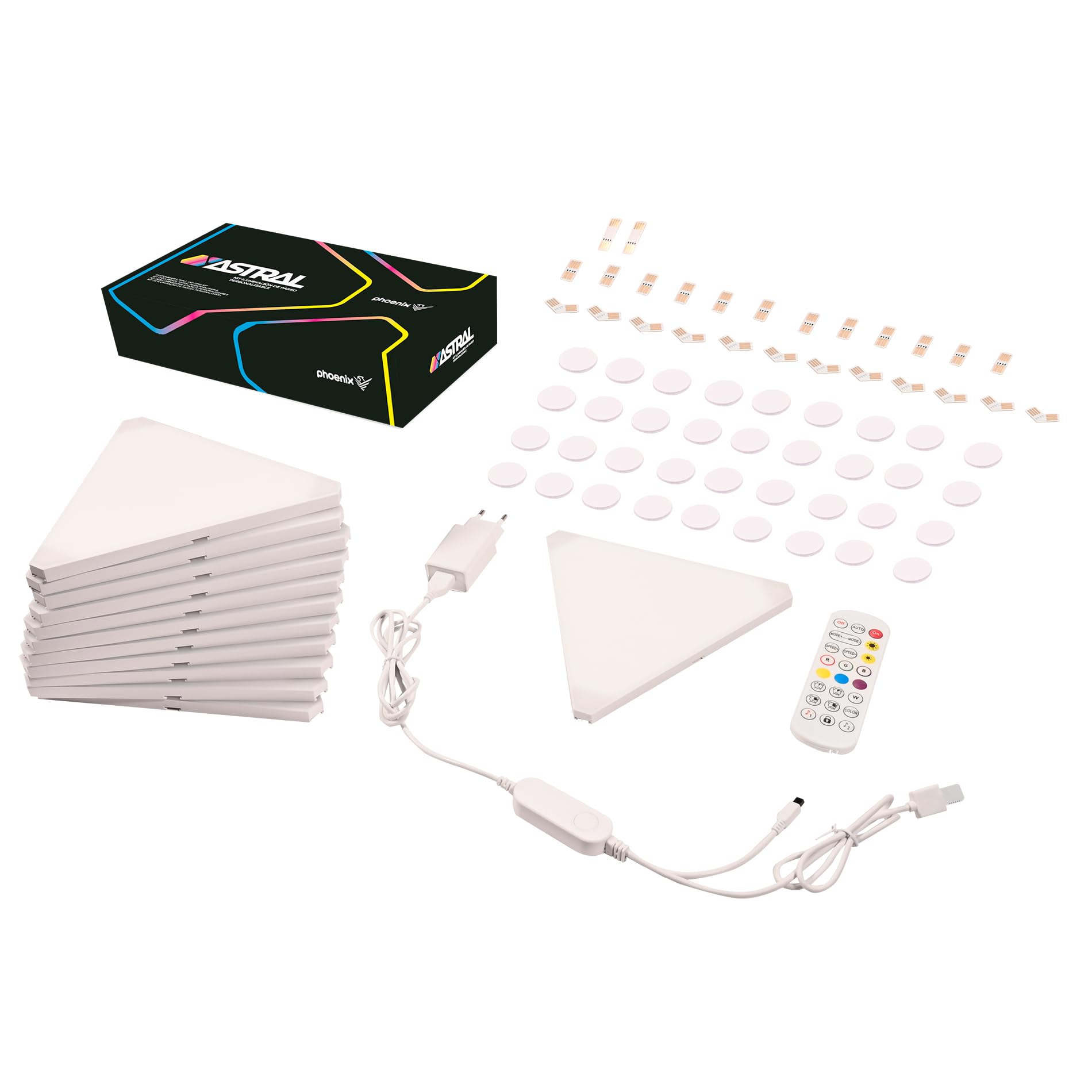 Phoenix - Astral Kit de Iluminación Modular RGB con Paneles Triangulares de Pared