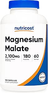 Amazon Nutricost マグネシウムマレート(リンゴ酸マグネシウム） 2,100mg、180カプセル ベジタリアン、非遺伝子