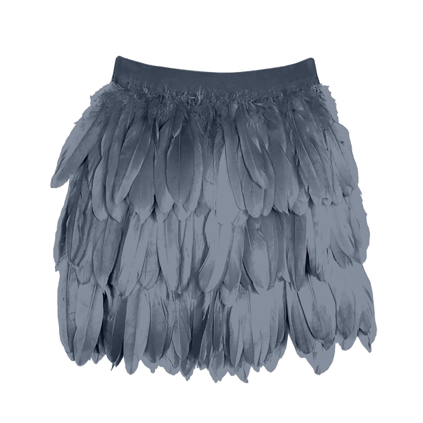 Jupe courte mi-corps en plumes pour femme Motif floral