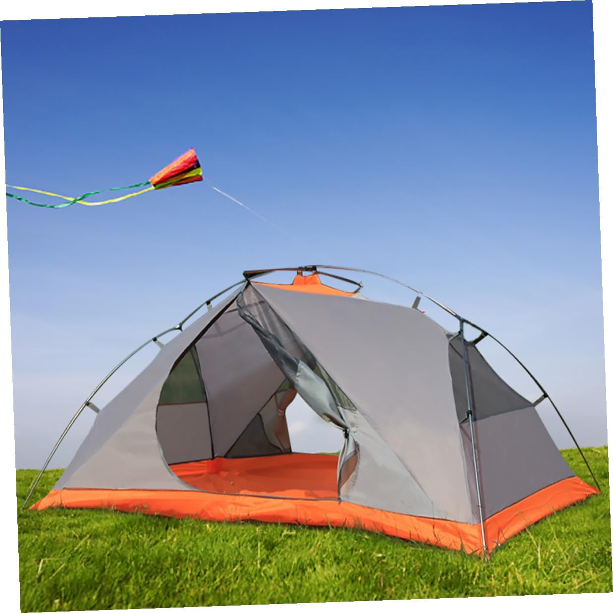 BESTonZON Double-Layer Double Camping Tent with Aluminum Poles, Waterproof Rainproof Shelter Tent for Outdoor Travel and Camping