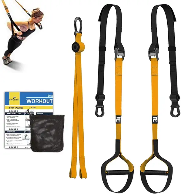 Kit Sangle de Suspension Fitness RHINOSPORT - Sangle Musculation Réglable