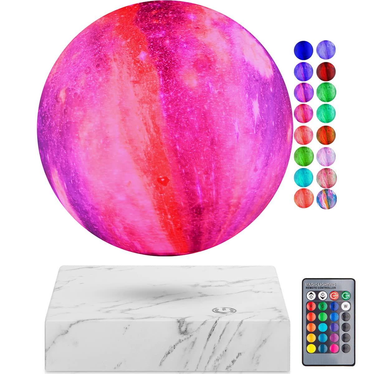 Lampada Magnetica Fluttuante e Filatura Lunare con Telecomando, 16 Colori LED 3D Luci Notturne Galassia per Decorazione Stanza, Regali di Compleanno