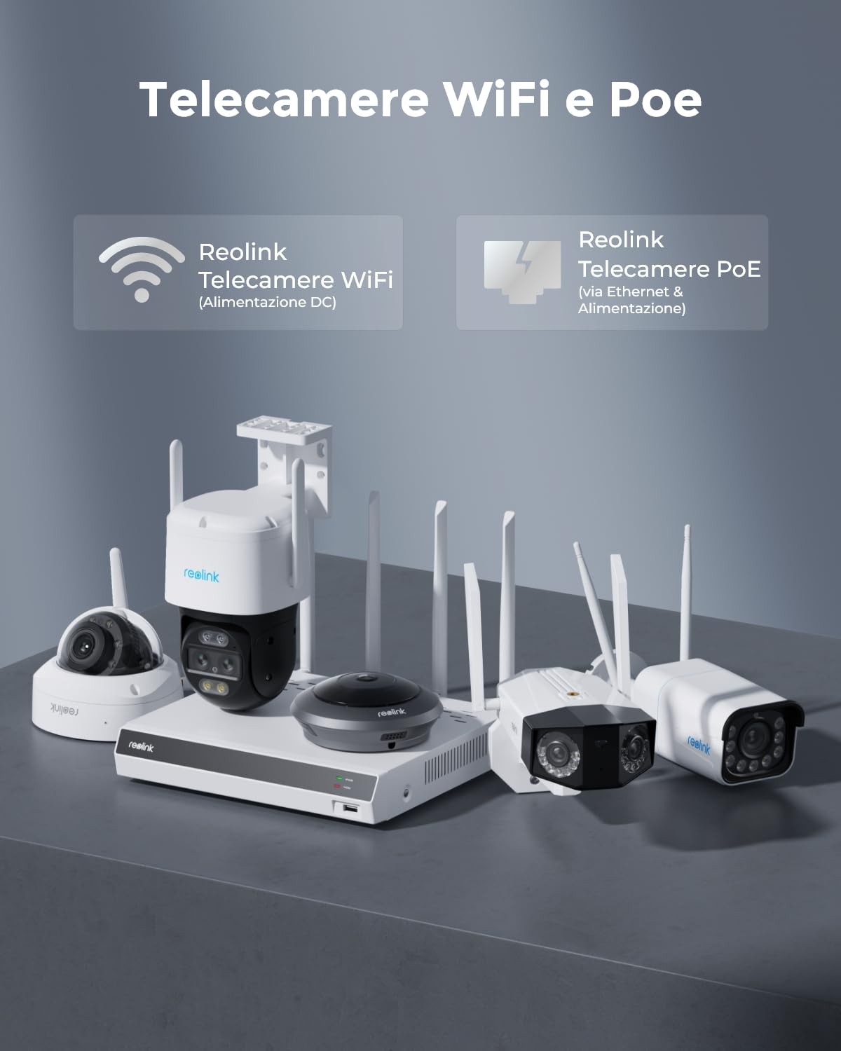 Reolink 4K 12CH NVR, Dual-band Wi-Fi 6, HDD 2TB Integrato (Ricondizionato) | H.265, Supporta le Telecamere Wi-Fi e a batteria (tranne la telecamere 4G), Accesso Locale e Remoto, RLN12W Bianco