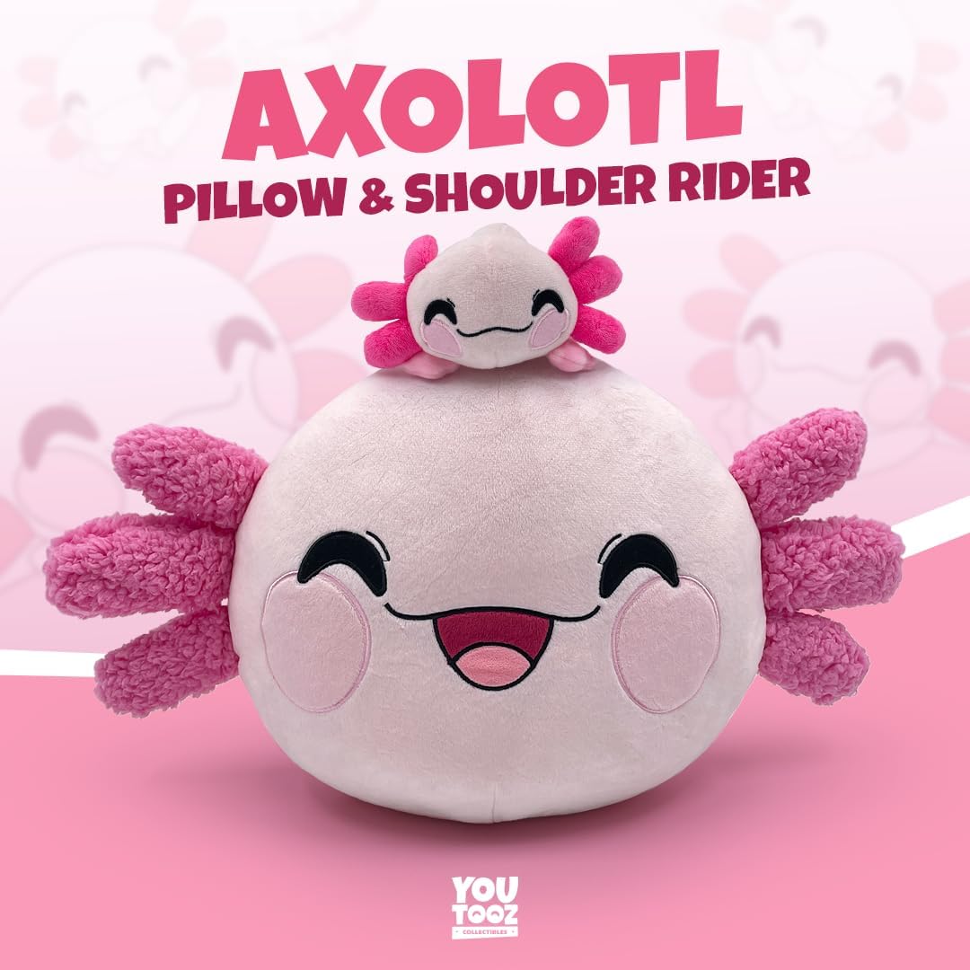 Youtooz Axolotl Plush 6IN Shoulder Rider, Collectible Soft Magnetic Axolotl Original Plushie, By Youtooz Plush Collection