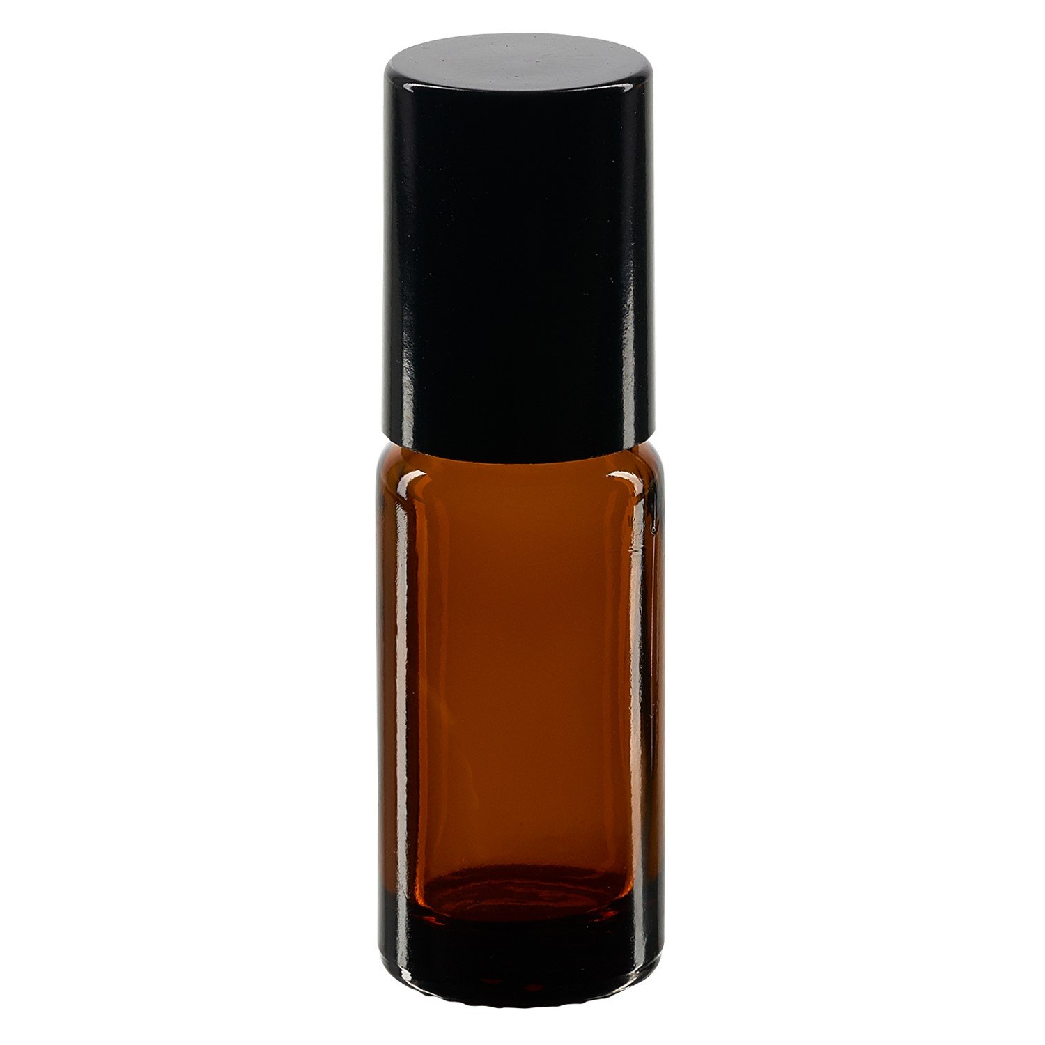 50x Glas Deostick mit brauner 10 ml Flasche, leerer Deo Roller - inkl. schwarzem Roll On Verschluss