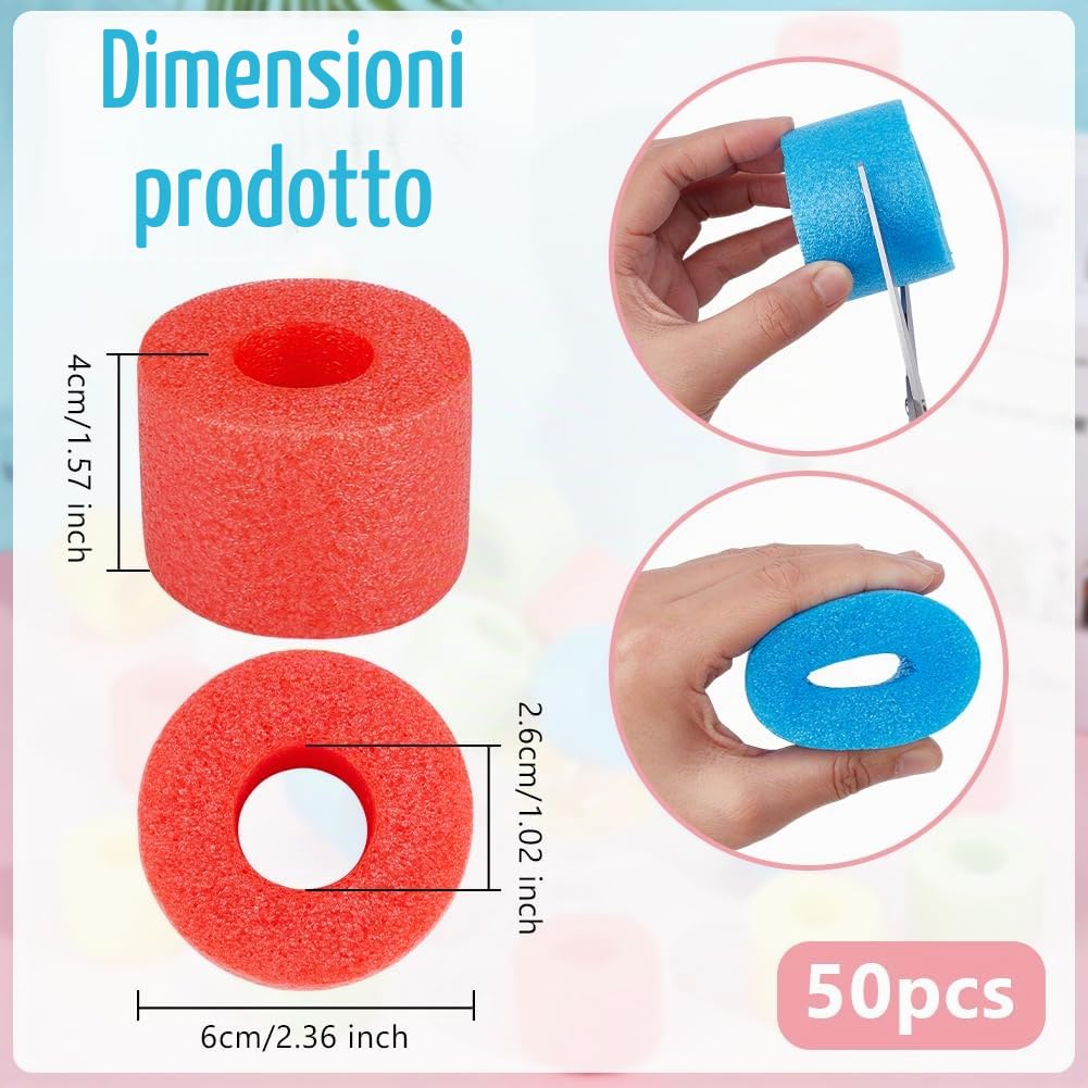 OLYCRAFT 50pz Misto di tubi galleggianti per piscina Tubo in schiuma Tubi galleggianti per piscina di piccole dimensioni Tubi galleggiante in schiuma colorata sfusi per giochi o progetti fai da te