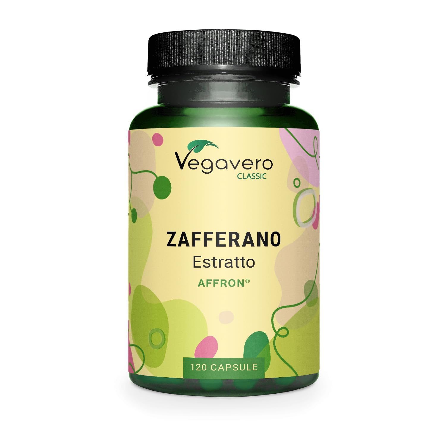 ZAFFERANO Vegavero ® | Con 3% Safranale e 2% Crocina | Affron®: Crocus sativus spagnolo | 120 capsule | Calmante e rilassante naturale per il buon umore | Vegan
