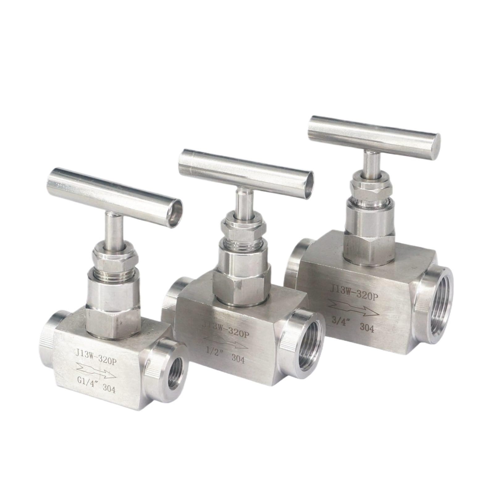 320 Bar 1/8" 1/4" 3/8" 1/2" 3/4" 1" Female 304 Stainless Steel Flow Control Shut Off Valve Fuel Oil Gas Steam(1/8")