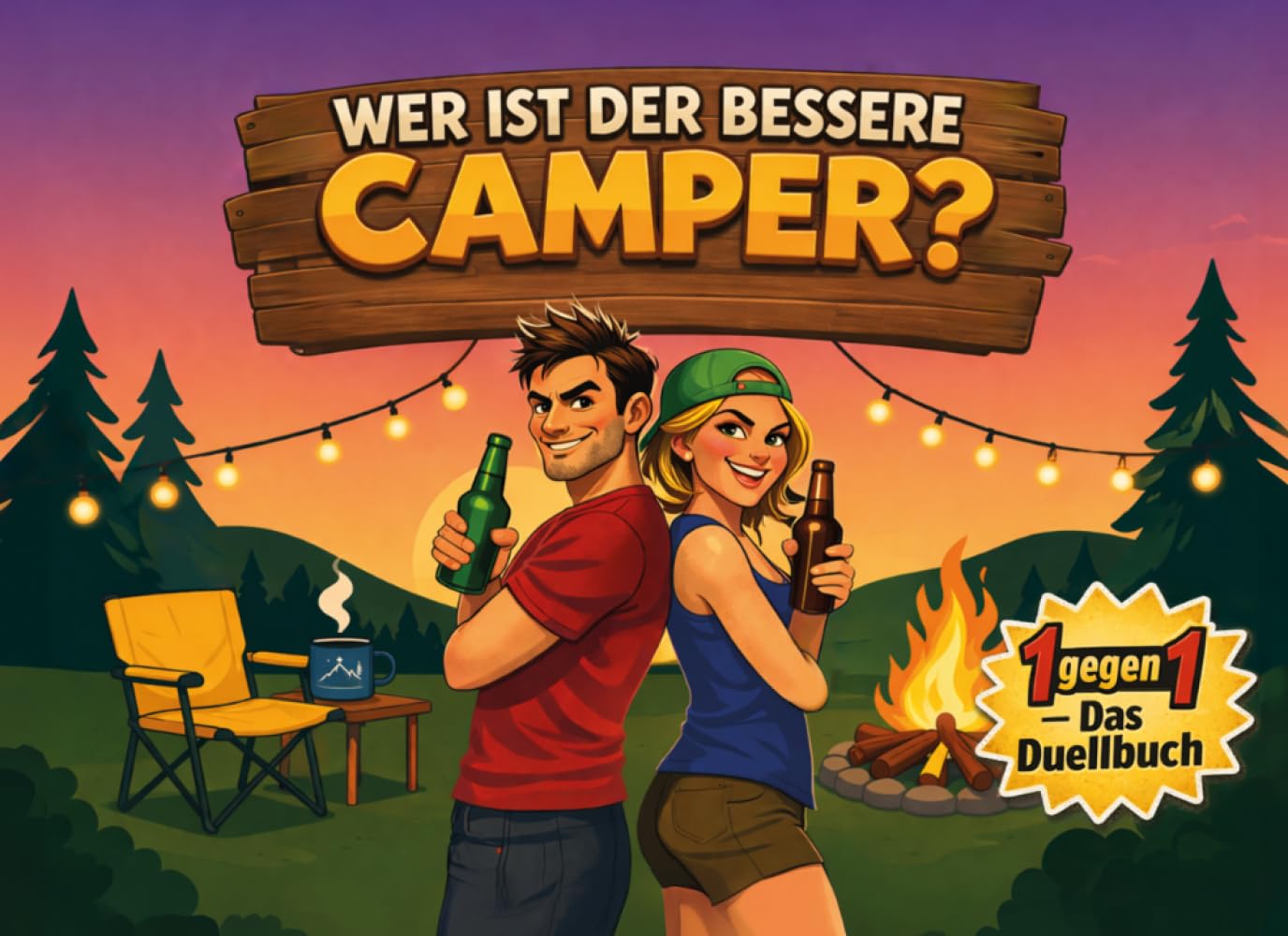 Wer ist der bessere Camper? Das Duellbuch für Paare & Freunde – Campinggeschenk mit Spielen, Challenges & lustigen Aufgaben für Wohnmobil, Vanlife & Zelt