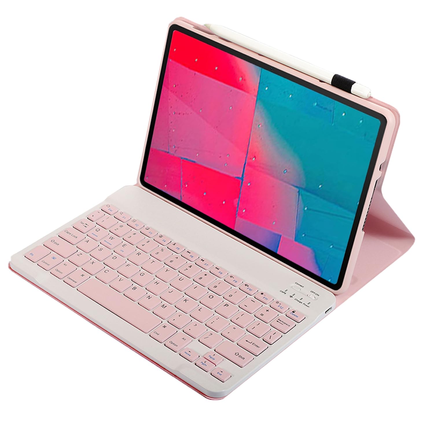 Custodia Tastiera per Tablet Lenovo Tab M10 Plus da 10,3 pollici FHD (TB-X606F/TB-X606X) / K10 (TB-X6C6), Cover Intelligente con Tastiera Bluetooth Wireless Rimovibile Magnetica QWERTY, rosa