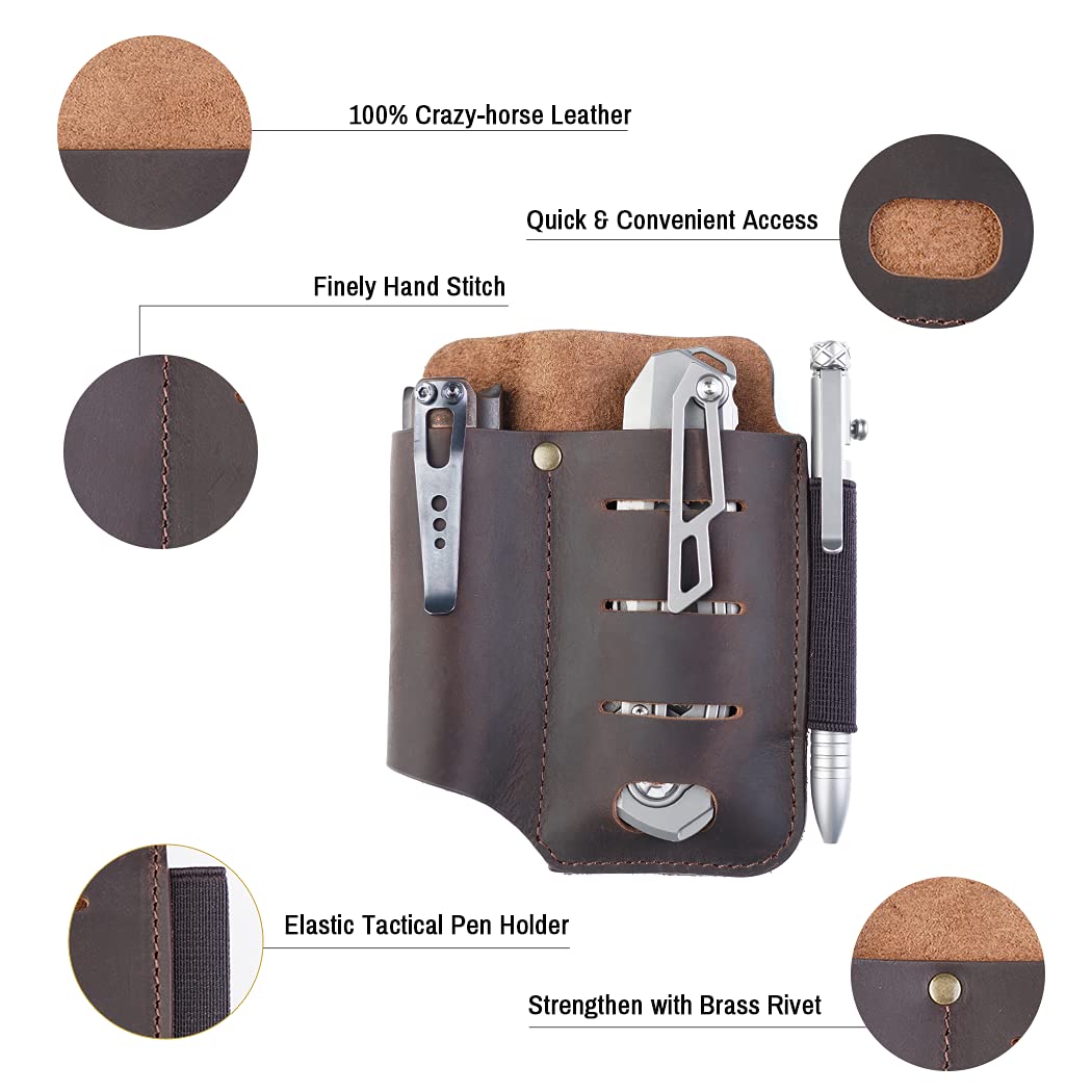 Buy VIPERADE PJ15 EDC Leather Sheath, Flashlight Holster/Pocket Knife