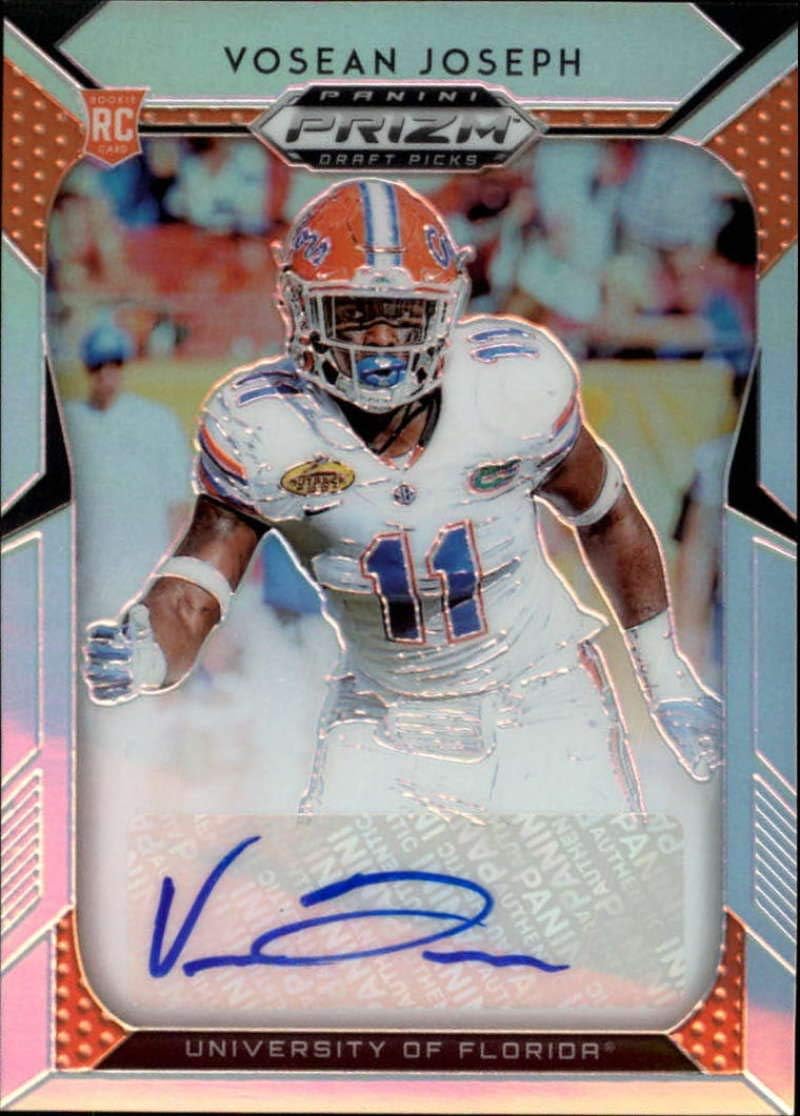2019 Prizm Draft Picks Football Silver Prizm Autograph #186 Vosean Joseph Florida Gators RC Rookie Auto Panini NFL Collegiate Card