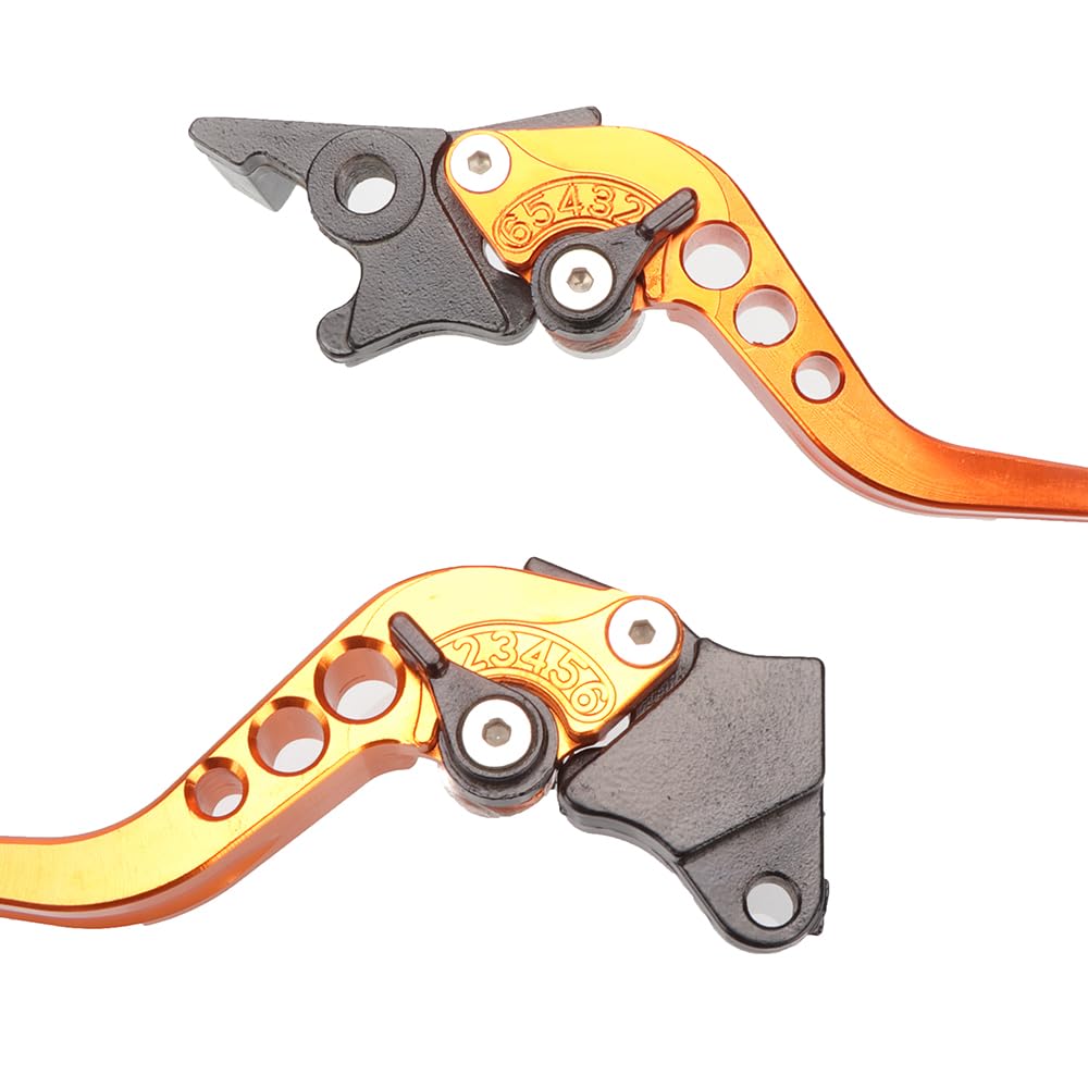 Leviers de frein Levier de frein et d'embrayage universel 22 mm (7/8") usiné CNC pour moto scooters(Silver A)